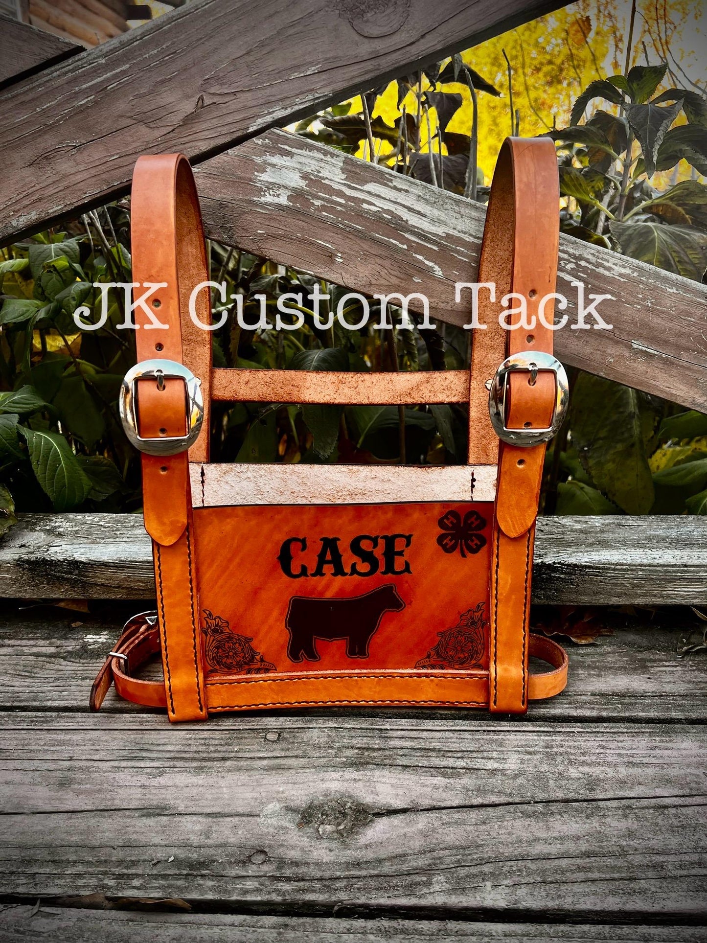 Custom Handcrafted Leather Livestock Show Harness Exhibitor Number Harness