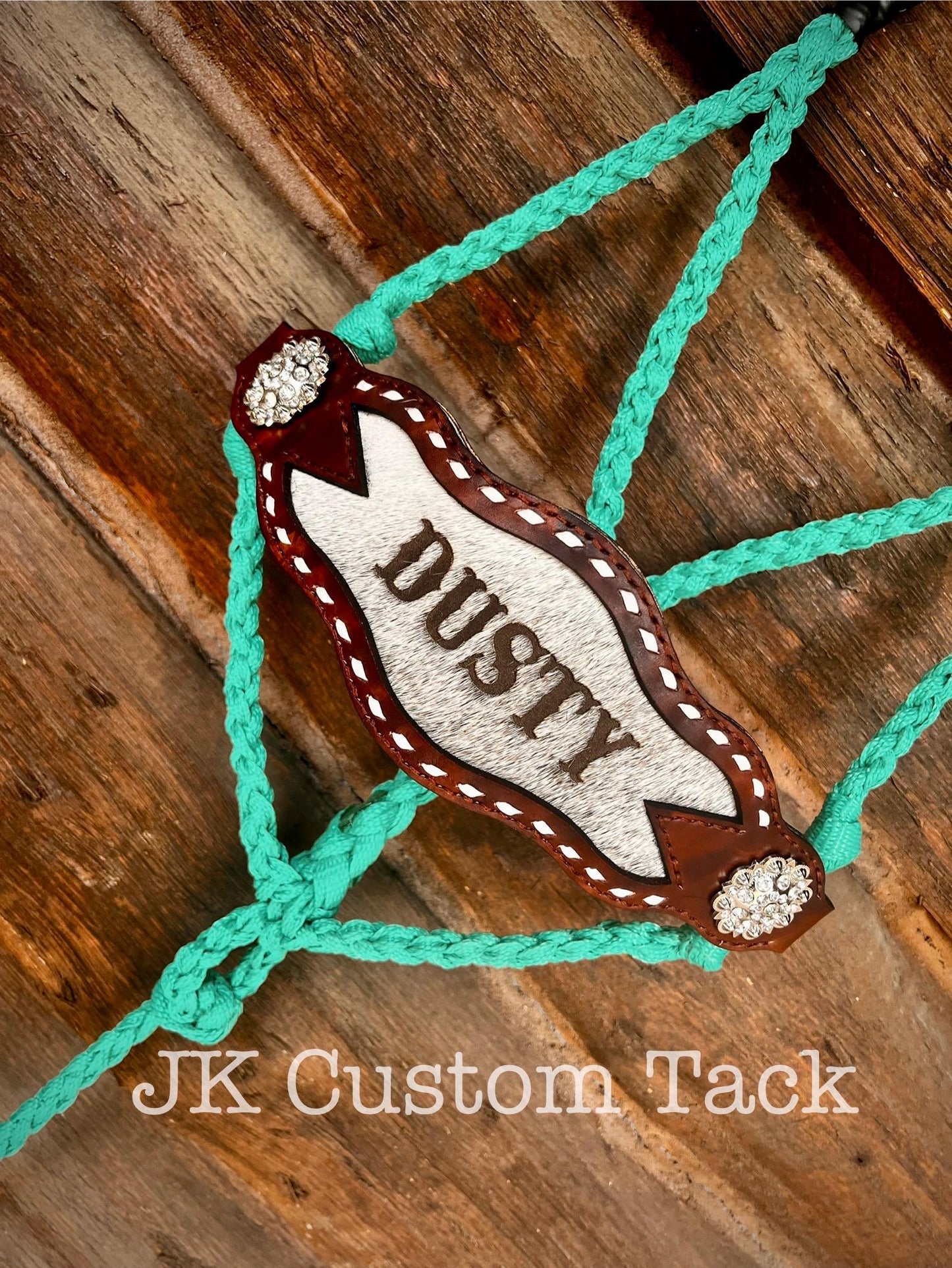 Bronc Noseband with Cowhide Inlay Mule Tape Halter