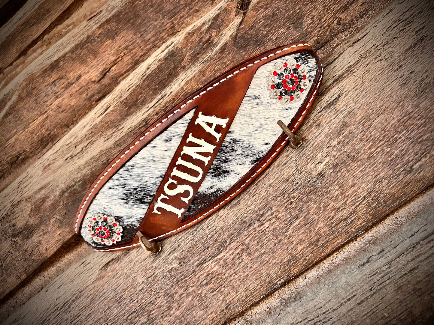 Bronc Noseband with Cowhide Inlay and Customizeable Name!