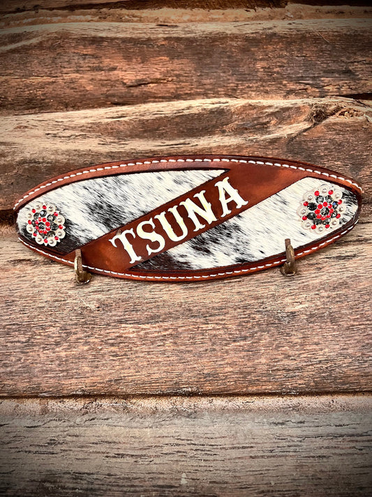 Bronc Noseband with Cowhide Inlay and Customizeable Name!