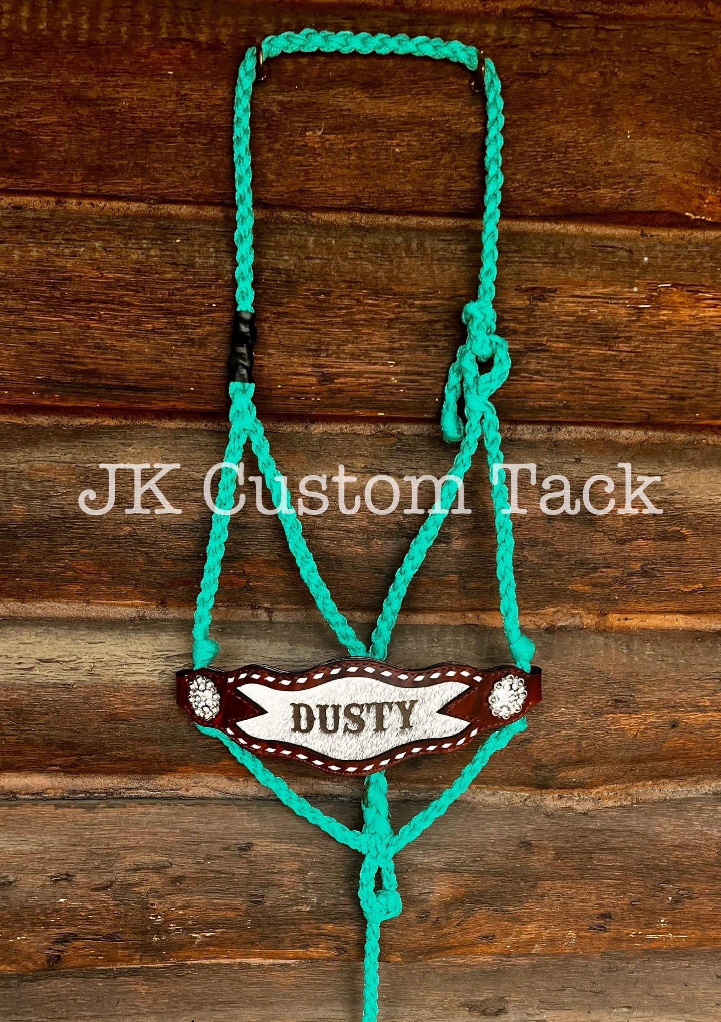 Bronc Noseband with Cowhide Inlay Mule Tape Halter