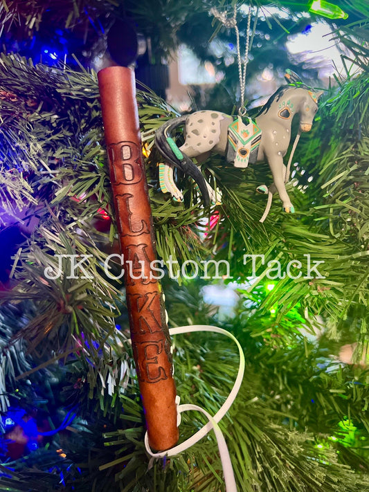 Pig Whip Customizable Leather Wrap Medium Oil! Hand painted. Hand crafted.