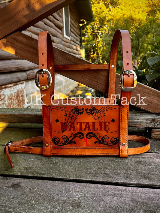 Custom Handcrafted Leather Livestock Show Harness Exhibitor Number Harness