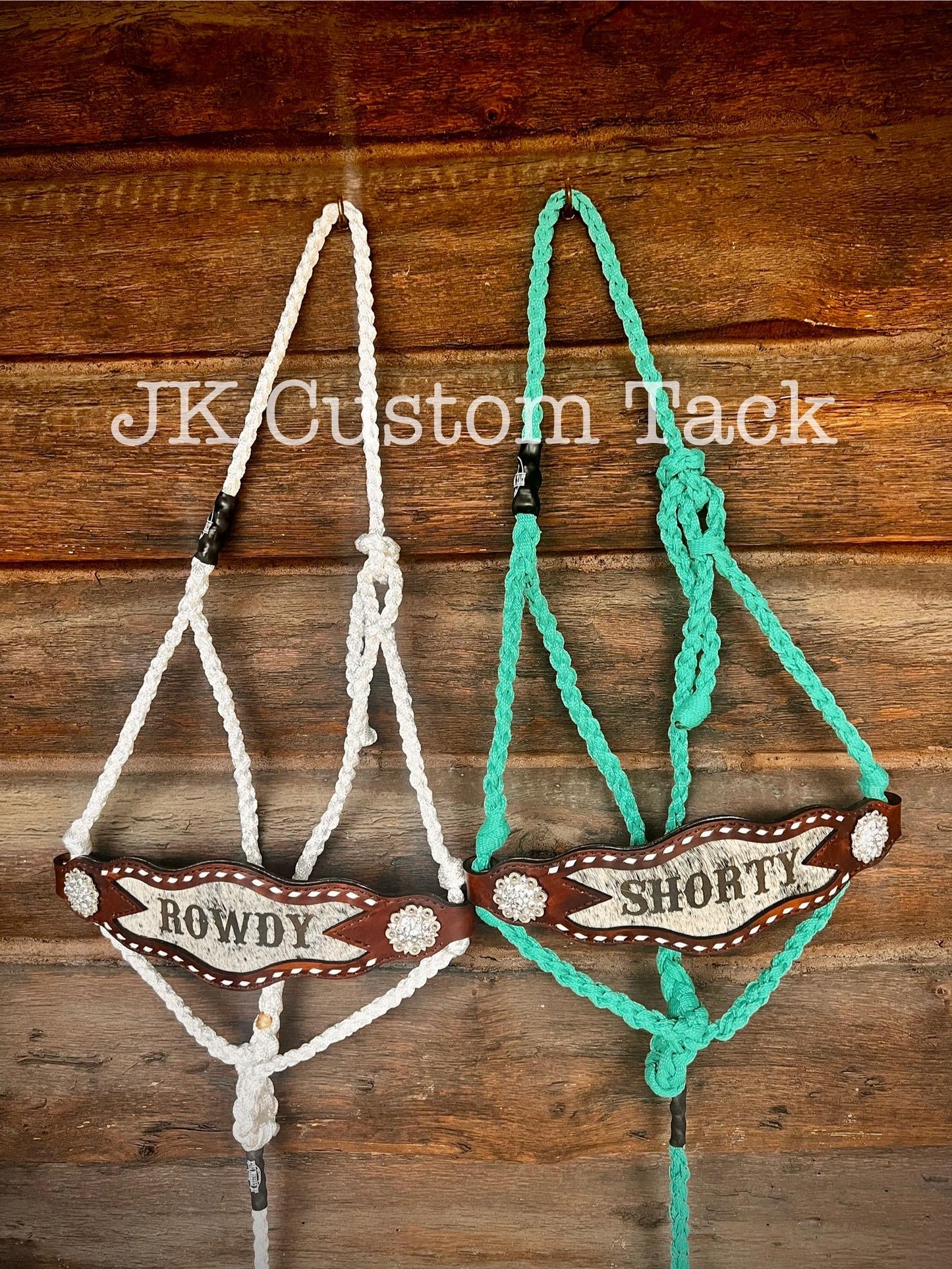 Bronc Noseband with Cowhide Inlay Mule Tape Halter